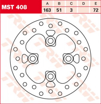 Bremsscheibe TRW vorne starr für Kawasaki KFX 450  SF450B 07-  MST408
