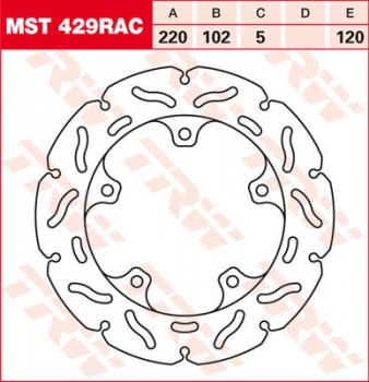 Bremsscheibe TRW hinten starr RAC für Aprilia RSV4 1000 R, Factory APRC, ABS RK 11-  MST429RAC
