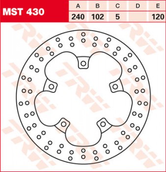 Bremsscheibe TRW hinten starr für Aprilia SMV 750 Dorsoduro, ABS SM 09-  MST430