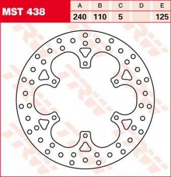 Bremsscheibe TRW hinten starr für KTM  990 Adventure, R, ABS für KTM LC-8 09-  MST438