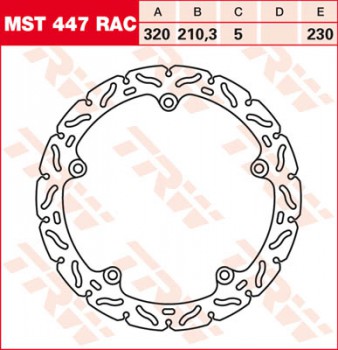 Bremsscheibe TRW vorne starr RAC für Honda  670 Integra NC700D 13-  MST447RAC