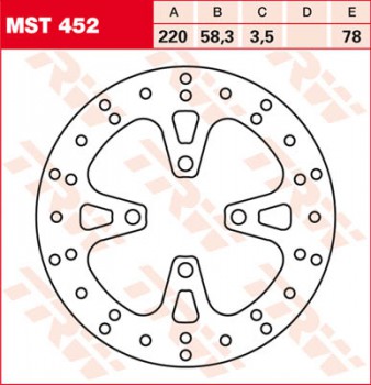 Bremsscheibe TRW vorne starr Honda PCX 125   10-  MST452