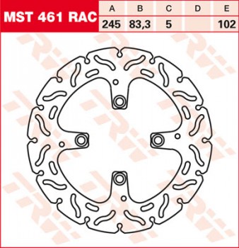 Bremsscheibe TRW hinten starr RAC Ducati  1098 R H7 07-  MST461RAC
