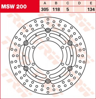 Bremsscheibe TRW vorne schwimmend für BMW R 850 RT, ABS E259 95-01  MSW200