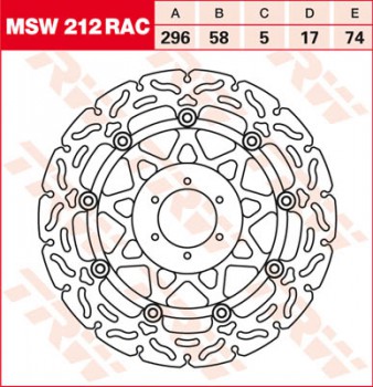 Bremsscheibe TRW vorne schwimmend RAC Honda RS 125 R JF05 91-03  MSW212RAC