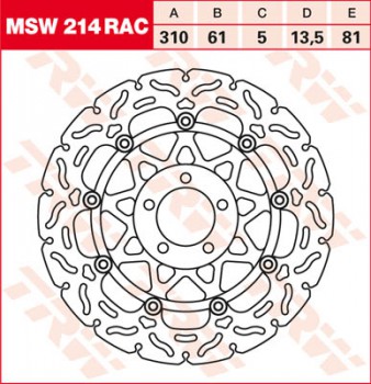 Bremsscheibe TRW vorne schwimmend RAC für Kawasaki ZXR 750 R ZX750H 89-90  MSW214RAC
