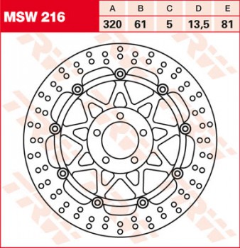 Bremsscheibe TRW vorne schwimmend für Suzuki VZ 1600 Marauder VNT60B 04  MSW216