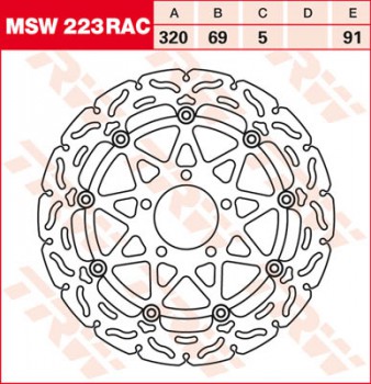 Bremsscheibe TRW vorne schwimmend RAC für Suzuki GSXR 750 W WVBD 00-03  MSW223RAC