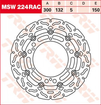 Bremsscheibe TRW vorne schwimmend RAC für Yamaha FZS 1000 Fazer RN06/RN14 01-04  MSW224RAC