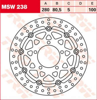 Bremsscheibe TRW vorne schwimmend für Kawasaki ZX-6R 636 Ninja ZX600B 03-04  MSW238