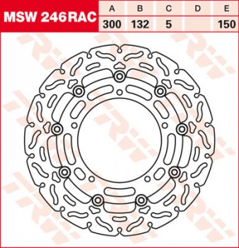 Bremsscheibe TRW vorne schwimmend RAC für Yamaha MT-03 660  RM02 06-  MSW246RAC