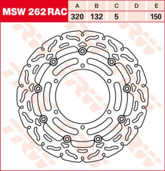 Bremsscheibe TRW vorne schwimmend RAC für Yamaha FJR 1300 A, AS, ABS RP13 06-  MSW262RAC