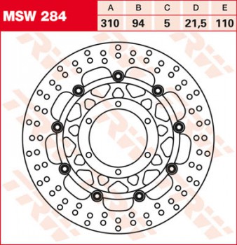 Bremsscheibe TRW vorne schwimmend für Honda ST 1300 Pan European, ABS SC51 02-  MSW284